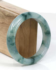 Baikalla Jewelry Jadeite Jade Bangle Bracelet Burmese High-end Ice Blue-green Jade Jadeite Bangle Bracelet (58.83mm) ( Collectibles )T091