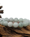 Baikalla Jewelry jade beads bracelet Natural Jadeite Jade Round Blue Green Large Beads Men's Bracelet (14mm)