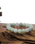 Baikalla Jewelry jade beads bracelet Natural Jadeite Jade 9 mm Round Green Beads Bracelet ( 9.5 mm )