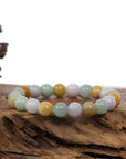 Baikalla Jewelry jade beads bracelet Copy of Genuine Jadeite Jade Round Multiple Colors Beads Bracelet (10mm)