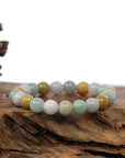 Baikalla Jewelry jade beads bracelet Copy of Genuine Jadeite Jade Round Multiple Colors Beads Bracelet (10mm)