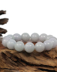 Baikalla Jewelry jade beads bracelet Natural Jadeite Jade Round Light Lavender Large Beads Men's Bracelet (14mm)