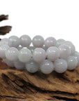 Baikalla Jewelry jade beads bracelet 7 inches Natural Jadeite Jade Round Light Lavender Large Beads Men's Bracelet (14mm)