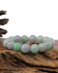 Baikalla Jewelry jade beads bracelet High end Genuine Jadeite Jade Round Multiple Colors Beads Bracelet (12 mm)