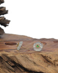 Baikalla 18K Yellow Gold "Classic Stud" Burmese Jadeite Jade Earrings W/ Imperial Jade
