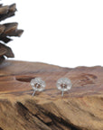 Baikalla 18K White Gold "Classic Stud" Burmese Jadeite Jade Earrings W/ Diamonds & Imperial Jade