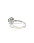 Baikalla 18K White Gold Green Imperial Jade Ring W/ Diamonds