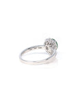 Baikalla 18K White Gold Green Imperial Jade Ring W/ Diamonds