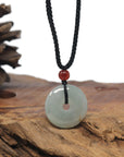 Baikalla Icy Green W/ Sajin "Golden Dust" Ping An Kou Burmese Jadeite Jade Necklace