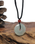 Baikalla Icy Green W/ Sajin "Golden Dust" Ping An Kou Burmese Jadeite Jade Necklace