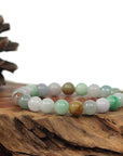 Baikalla Jewelry jade beads bracelet Genuine High Jadeite Jade Round Multiple Colors Beads Bracelet ( 9.5 mm)