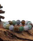Baikalla Jewelry jade beads bracelet High Natural Jadeite Jade 13mm Round Beads Bracelet ( 13 mm ) For Men