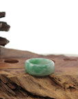 Baikalla Jewelry Jadeite Jade Bangle Bracelet Burmese Green Jadeite Jade Men's Band Ring