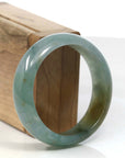 Baikalla Jewelry Jadeite Jade Bangle Bracelet Burmese High-end Ice Blue-green Jade Jadeite Bangle Bracelet (58.83mm) ( Collectibles )T106
