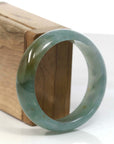Baikalla Jewelry Jadeite Jade Bangle Bracelet Burmese High-end Ice Blue-green Jade Jadeite Bangle Bracelet (58.83mm) ( Collectibles )T106