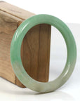 Baikalla Jewelry Jadeite Jade Bangle Bracelet "Classic Princess Half Round" Burmese Yellow Green Jadeite Jade Bangle (57.41 mm)