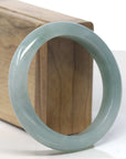 Baikalla Oil-Green "Half-Round" Jadeite Jade Bangle Bracelet (57.3mm)