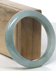 Baikalla Oil-Green "Half-Round" Jadeite Jade Bangle Bracelet (57.3mm)