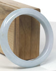 Baikalla Baby-Blue & Light Green "Half-Round" Jadeite Jade Bangle Bracelet (58.8mm)