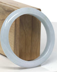 Baikalla Baby-Blue & Light Green "Half-Round" Jadeite Jade Bangle Bracelet (58.8mm)
