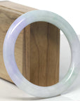 Baikalla "Vixen" Lavender & White W/ Apple Green "Traditional Full-Round" Jadeite Jade Bangle Bracelet (58.4mm)
