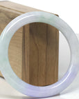 Baikalla "Vixen" Lavender & White W/ Apple Green "Traditional Full-Round" Jadeite Jade Bangle Bracelet (58.4mm)