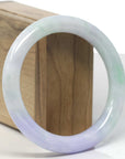 Baikalla "Vixen" Lavender & White W/ Apple Green "Traditional Full-Round" Jadeite Jade Bangle Bracelet (58.4mm)