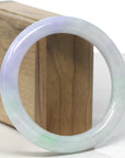 Baikalla "Vixen" Lavender & White W/ Apple Green "Traditional Full-Round" Jadeite Jade Bangle Bracelet (58.4mm)