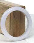 Baikalla Light Lavender Jadeite Jade "Half Round" Bangle Bracelet (55.7mm)