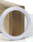 Baikalla Light Lavender Jadeite Jade "Half Round" Bangle Bracelet (55.7mm)