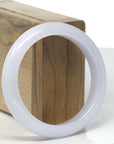 Baikalla Light Lavender Jadeite Jade "Half Round" Bangle Bracelet (55.7mm)