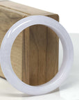 Baikalla Light Lavender Jadeite Jade "Half Round" Bangle Bracelet (55.7mm)