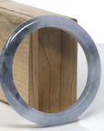 Baikalla Icy Wuji (乌鸡)"Black Chicken" Jadeite Jade "Half Round" Bangle Bracelet (58.9mm)