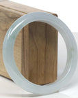 Baikalla Icy Light Green Jadeite Jade "Half Round" Bangle Bracelet (59.2mm)