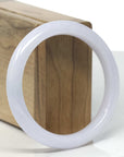 Baikalla Light Lavender Jadeite Jade "Half Round" Bangle Bracelet (57.4mm)