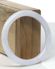 Baikalla White Jadeite Jade Bangle Bracelet (56.9mm)