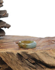 Baikalla Icy Hazel & Blue-Green Burmese Jadeite Jade Traditional Ring