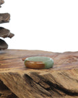Baikalla Oil-Green & Brown Burmese Jadeite Jade Traditional Ring