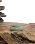 Baikalla Oil-Green & Brown Burmese Jadeite Jade Traditional Ring