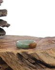 Baikalla Oil-Green & Brown Burmese Jadeite Jade Traditional Ring