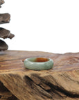 Baikalla Oil-Green & Brown Burmese Jadeite Jade Traditional Ring