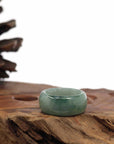 Baikalla Jewelry Jadeite Jade Bangle Bracelet Genuine Burmese Blue-green Jadeite Jade Men's Band Ring