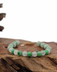 Baikalla Jewelry jade beads bracelet High Green Jadeite Jade Beads Bracelet With 18K Yellow Gold Clasp ( 6 mm )