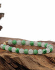 Baikalla Jewelry jade beads bracelet High Green Jadeite Jade Beads Bracelet With 18K Yellow Gold Clasp ( 6 mm )