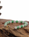 Baikalla Jewelry jade beads bracelet High Green Jadeite Jade Beads Bracelet With 18K Yellow Gold Clasp ( 6 mm )