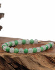 Baikalla Jewelry jade beads bracelet High Green Jadeite Jade Beads Bracelet With 18K Yellow Gold Clasp ( 6 mm )
