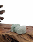 Baikalla Jewelry genuine jadeite carving Genuine Burmese Lavender Blue Green Jadeite Jade PiXiu Pendant Necklace