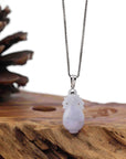 Baikalla Jewelry 18k Gold Jadeite Necklace Natural Unique Jadeite Jade Lucky Bottle Necklace with 14k White Gold Bail