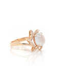Baikalla Jewelry Jadeite Engagement Ring Baikalla™ 18k Rose Gold Natural Ice Jadeite Engagement Ring With Diamonds