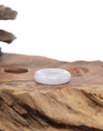 Baikalla Natural Icy Light Lavender Jadeite Jade Traditional Ring